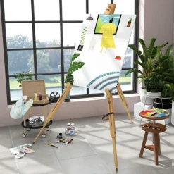 Homcom - Caballete de pintura plegable de madera Arte Y Manualidades