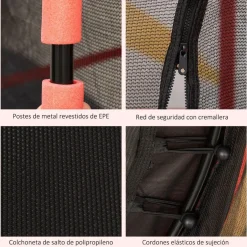 - Cama elástica Ø110 cm Rojo*Homcom Discount