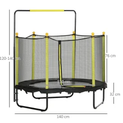 Hot - Cama elástica con red de seguridad Ø110 cm negro Camas Elásticas