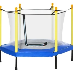 - Cama elástica con red de seguridad azul*Homcom Discount