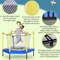 - Cama elástica con red de seguridad azul*Homcom Discount