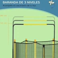 - Cama elástica con red de seguridad Ø110 cm amarillo*Homcom Best