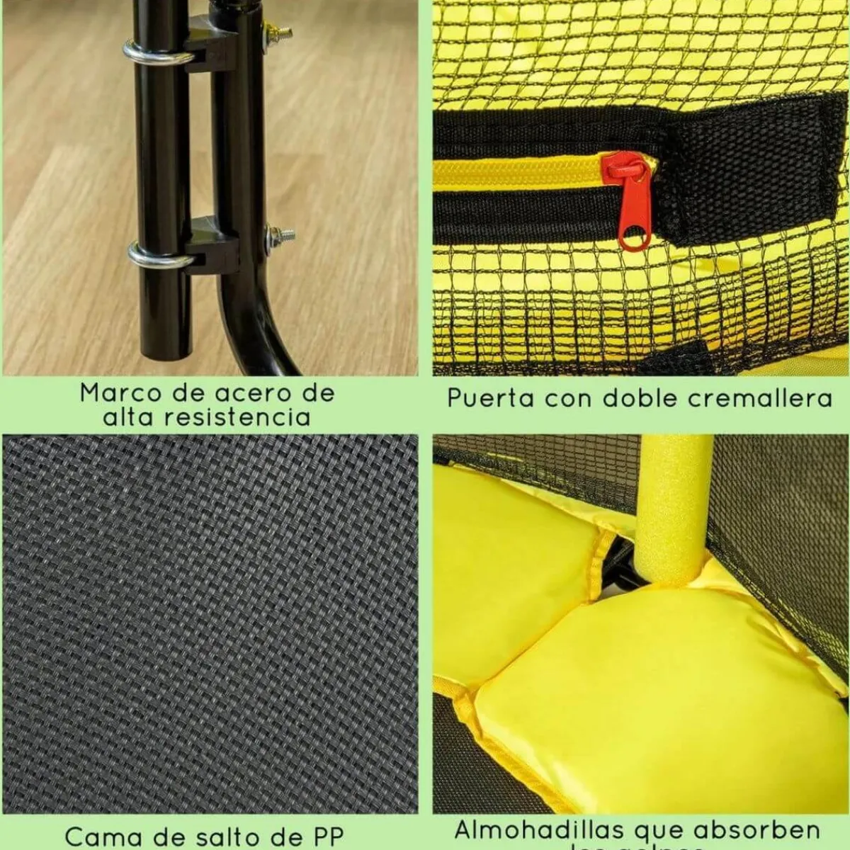 - Cama elástica con red de seguridad Ø110 cm amarillo*Homcom Best