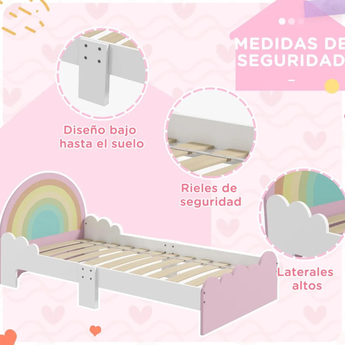 Online - Cama infantil arcoíris Rosa Estilo De Vida