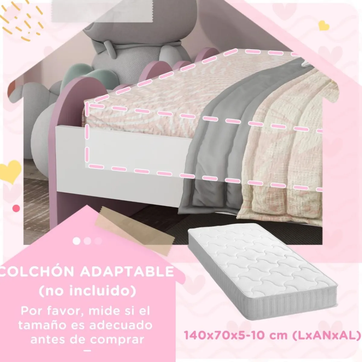 Online - Cama infantil arcoíris Rosa Estilo De Vida