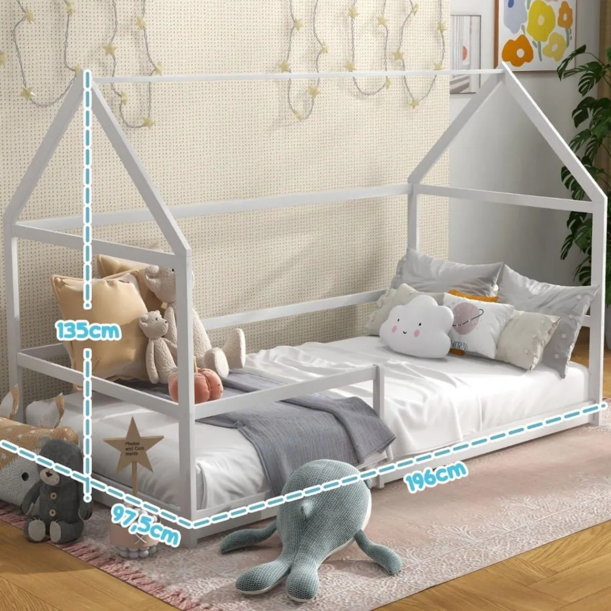 Discount Homcom - Cama infantil en forma de casa Blanco Estilo De Vida