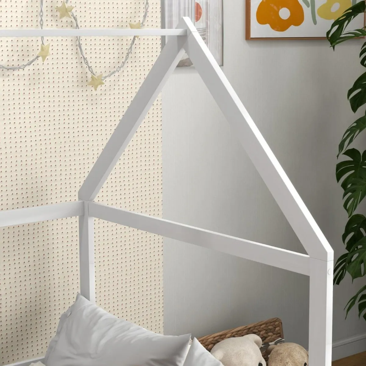 Discount Homcom - Cama infantil en forma de casa Blanco Estilo De Vida