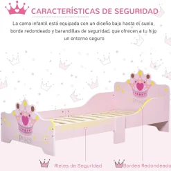 - Cama infantil Madera Rosa*Homcom Best