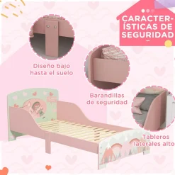 - Cama infantil Montañas Rosa*Homcom Sale