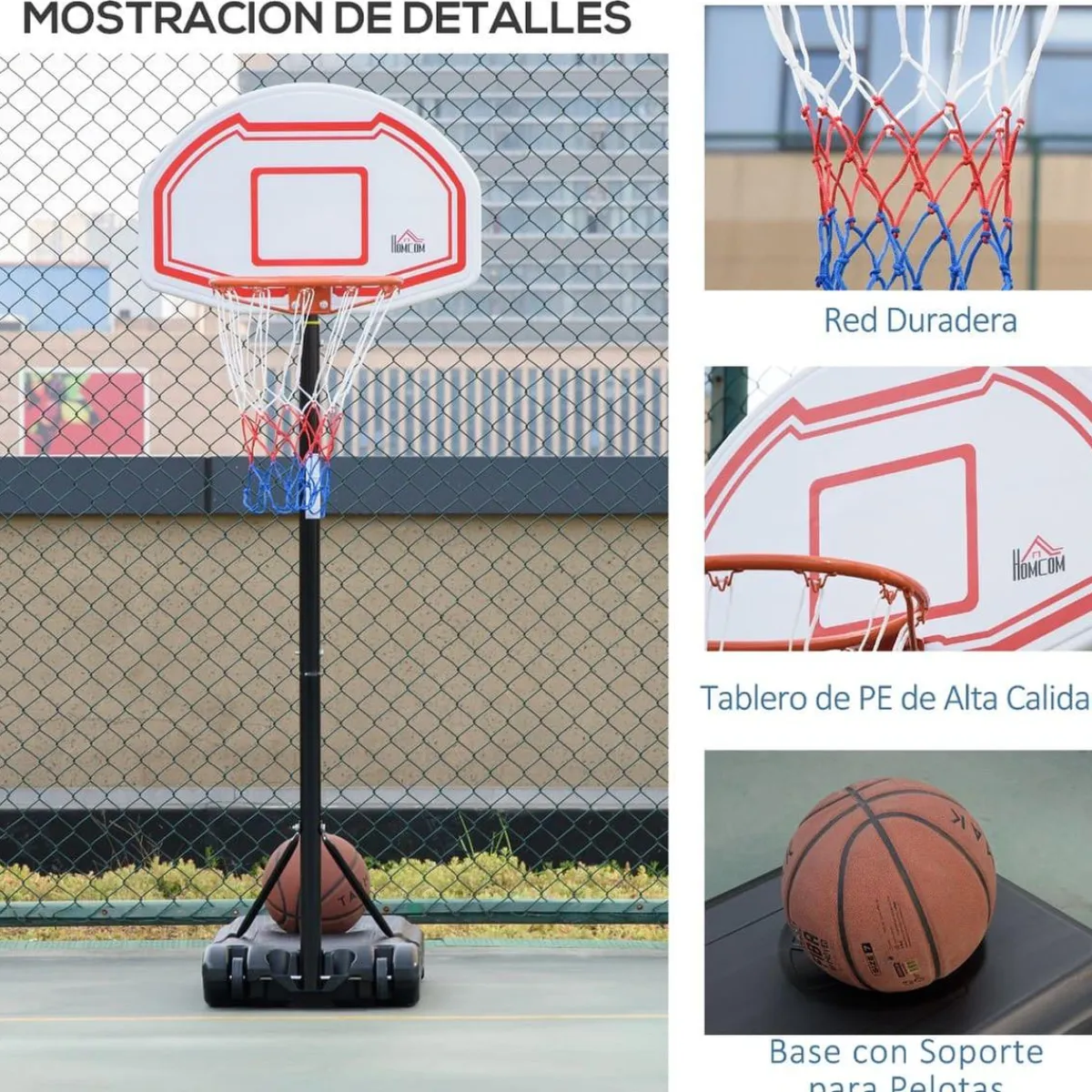 - Canasta completa baloncesto con base 314 cm*Homcom Online