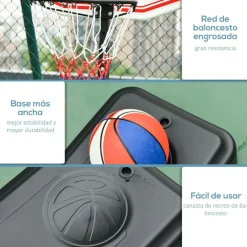 New - Canasta de baloncesto de pie ajustable de 194-249 cm Deportes