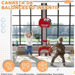 Online Homcom - Canasta de baloncesto infantil Rojo Deportes