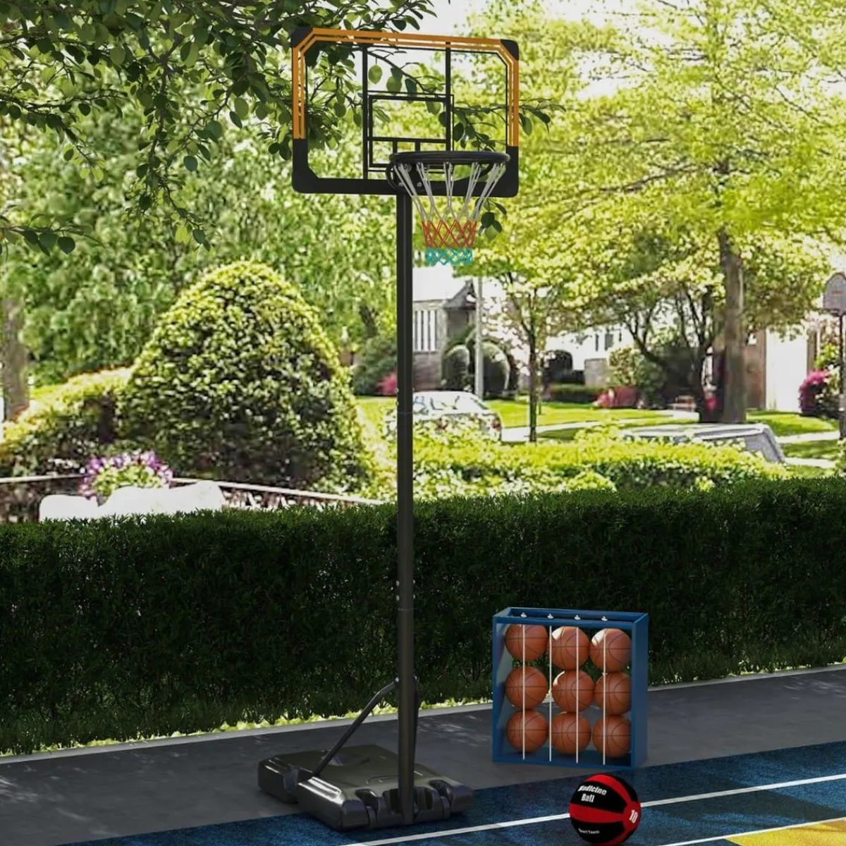 New Homcom - Canasta de baloncesto acero Negro Deportes