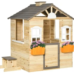 Sale - Casita de jardín de madera con maceteros y banquito Casas