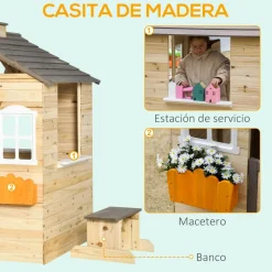 Sale - Casita de jardín de madera con maceteros y banquito Casas
