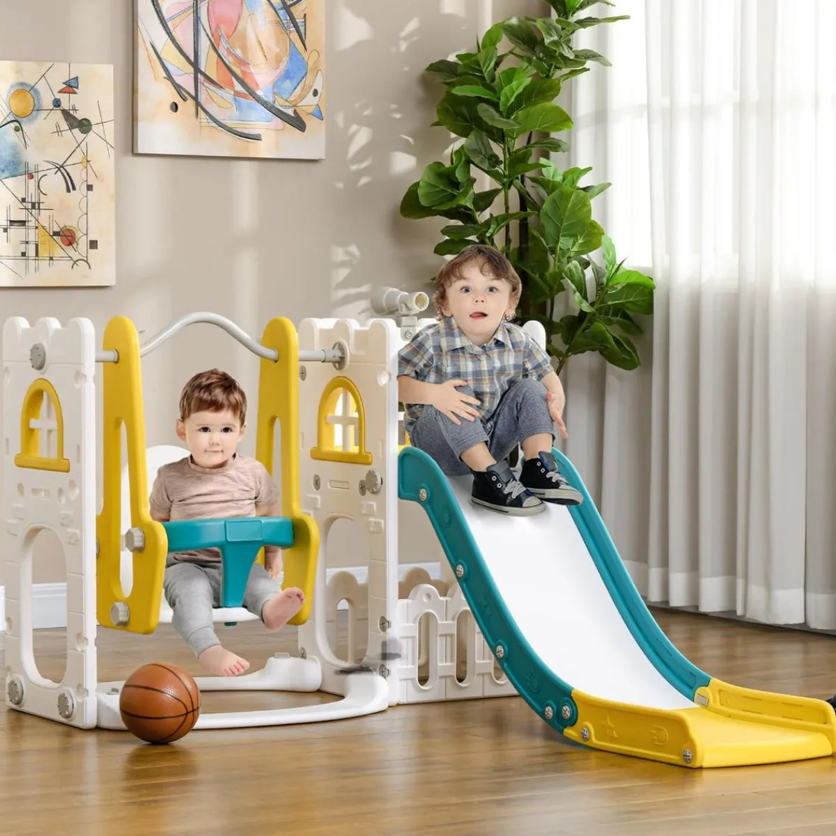 Homcom - Castillo juegos 6 en 1 para interior*AIYAPLAY Online