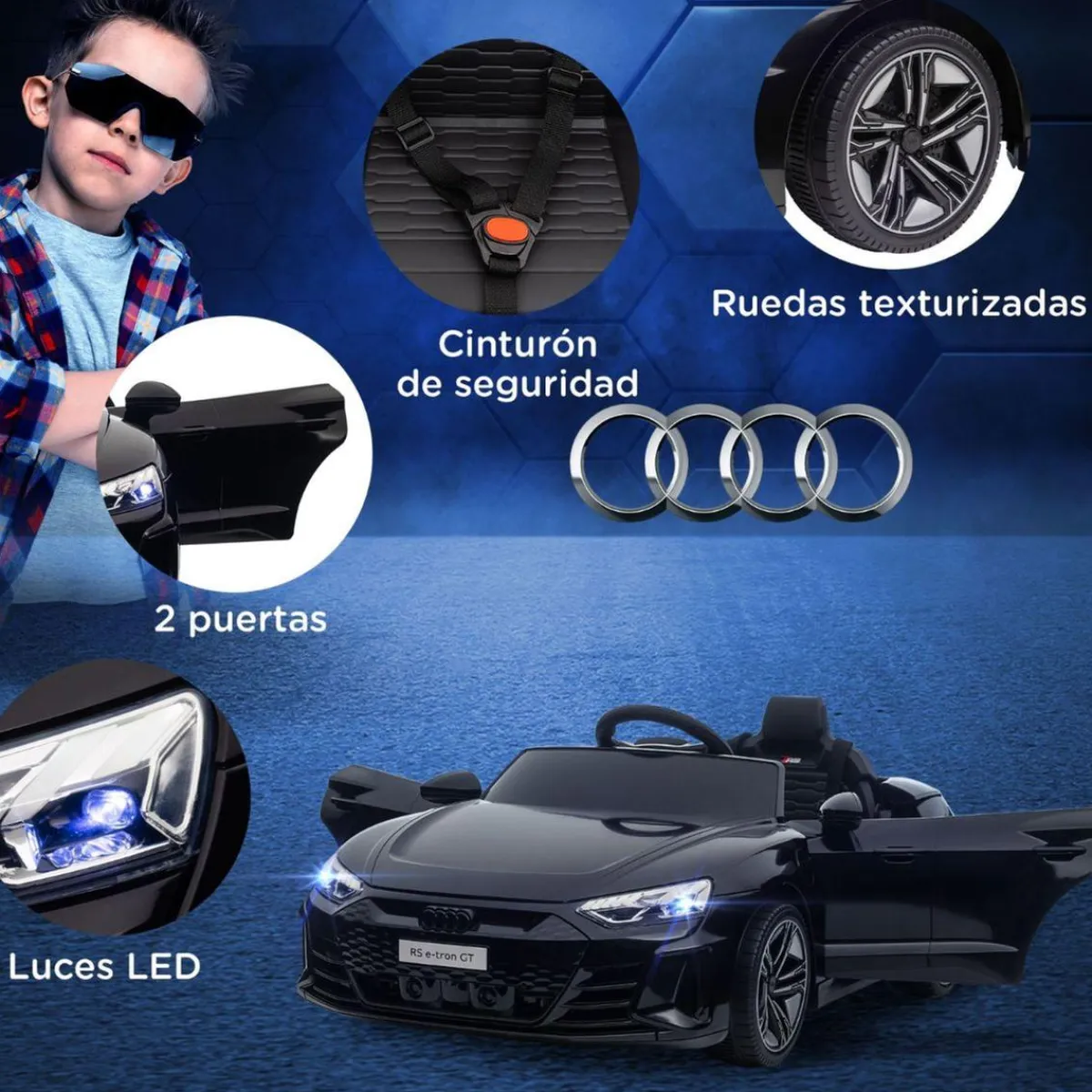 Clearance - Coche eléctrico Audi RS e-tron GT negro Vehículos De Batería O A Pedales