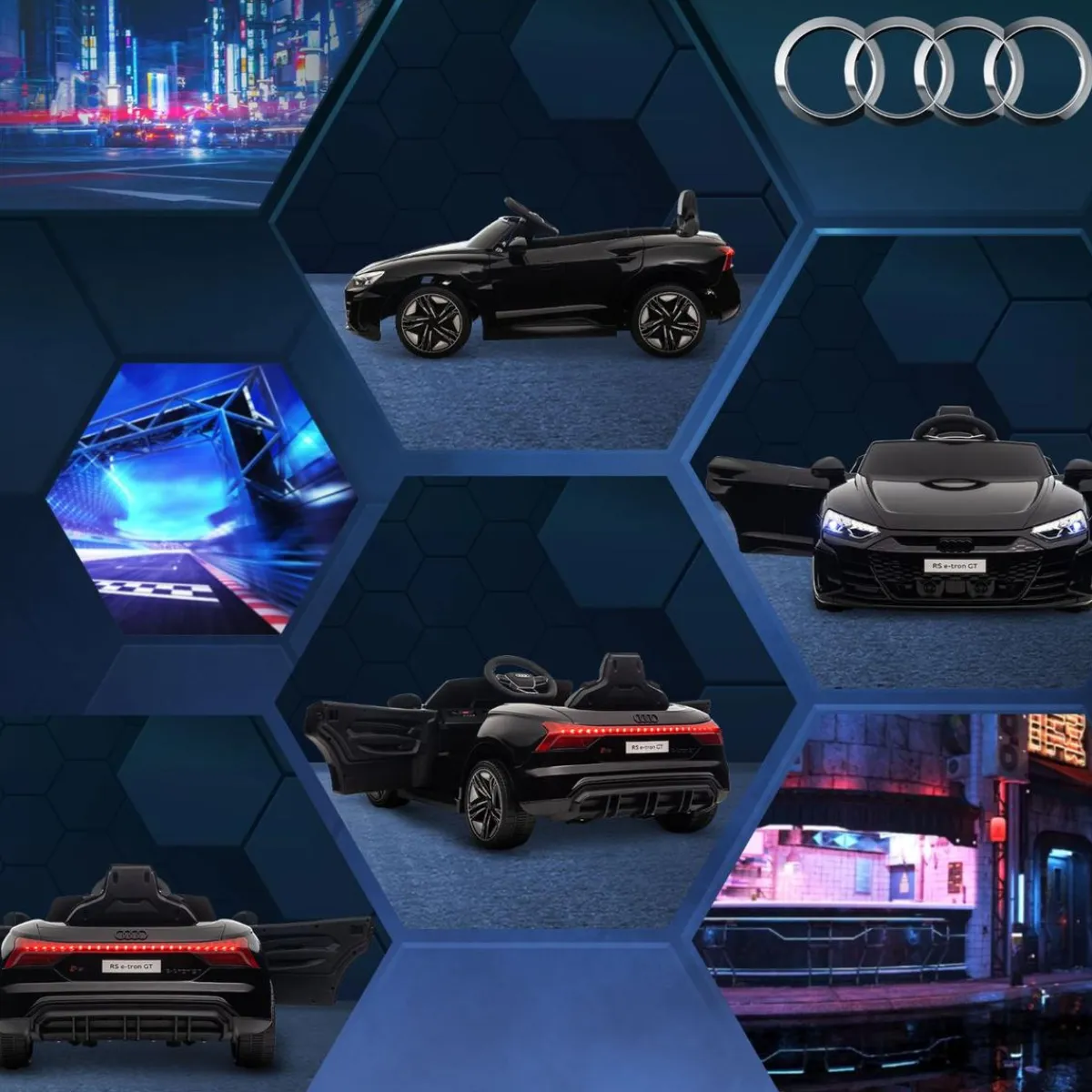 Clearance - Coche eléctrico Audi RS e-tron GT negro Vehículos De Batería O A Pedales