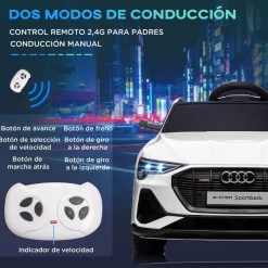 - Coche eléctrico Audi e-tron 12V blanco*Homcom Best