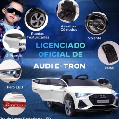 - Coche eléctrico Audi e-tron 12V blanco*Homcom Best