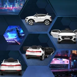- Coche eléctrico Audi e-tron 12V blanco*Homcom Best