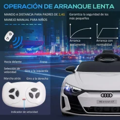 - Coche eléctrico Audi RS e-tron GT blanco*Homcom New
