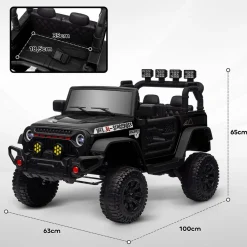 Discount Homcom - Coche eléctrico batería 12 V con mando a distancia Negro Vehículos De Batería O A Pedales