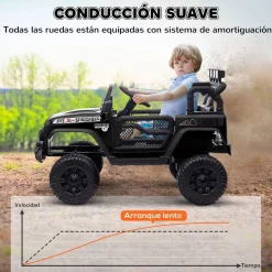 Discount Homcom - Coche eléctrico batería 12 V con mando a distancia Negro Vehículos De Batería O A Pedales
