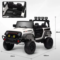 Sale Homcom - Coche eléctrico batería 12 V con mando a distancia Blanco Vehículos De Batería O A Pedales