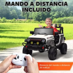 Sale Homcom - Coche eléctrico batería 12 V con mando a distancia Blanco Vehículos De Batería O A Pedales