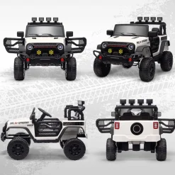 Sale Homcom - Coche eléctrico batería 12 V con mando a distancia Blanco Vehículos De Batería O A Pedales