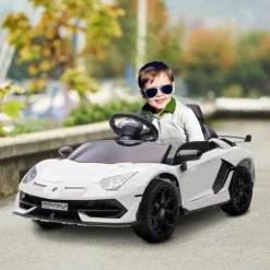 Hot - Coche eléctrico Lamborghini Aventador Blanco 12 V Vehículos De Batería O A Pedales