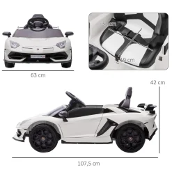Hot - Coche eléctrico Lamborghini Aventador Blanco 12 V Vehículos De Batería O A Pedales