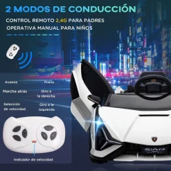 - Coche eléctrico Lamborghini blanco*Homcom Discount