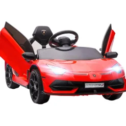 Hot - Coche eléctrico Lamborghini Aventador Rojo 12 V Vehículos De Batería O A Pedales