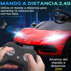 Hot - Coche eléctrico Lamborghini Aventador Rojo 12 V Vehículos De Batería O A Pedales