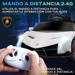 Discount - Coche Eléctrico Lamborghini Veneno Blanco Vehículos De Batería O A Pedales