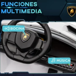 Discount - Coche Eléctrico Lamborghini Veneno Blanco Vehículos De Batería O A Pedales