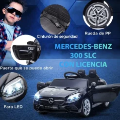 Homcom - Coche eléctrico Mercedes SLC 300 Negro con mando*AIYAPLAY Best