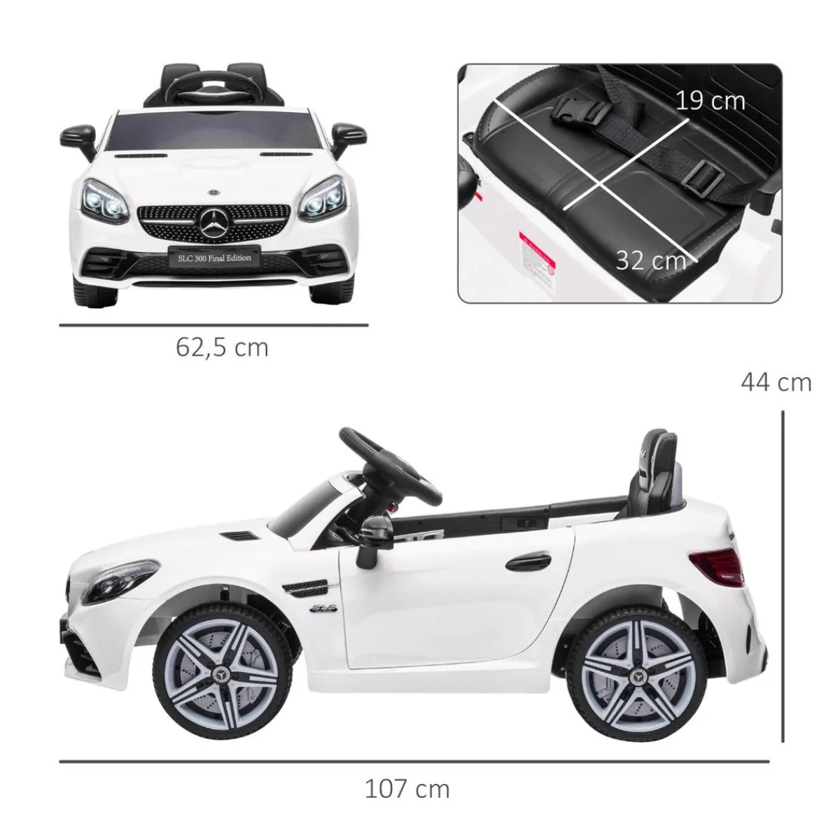 Clearance - Coche eléctrico Mercedes blanco Vehículos De Batería O A Pedales