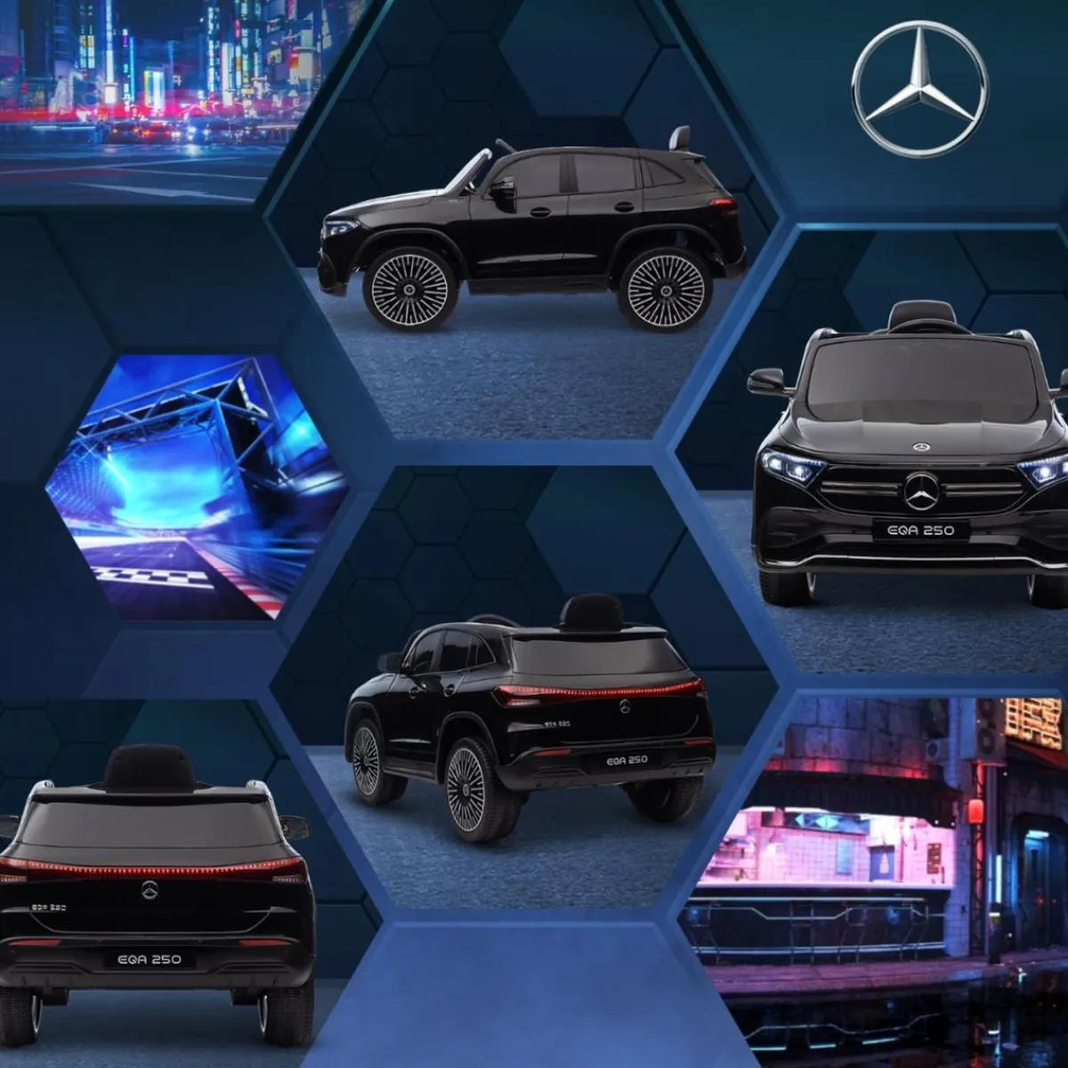 - Coche Eléctrico Mercedes-Benz EQA Negro Vehículos De Batería O A Pedales