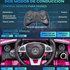 Clearance - Coche eléctrico Mercedes rosa Vehículos De Batería O A Pedales