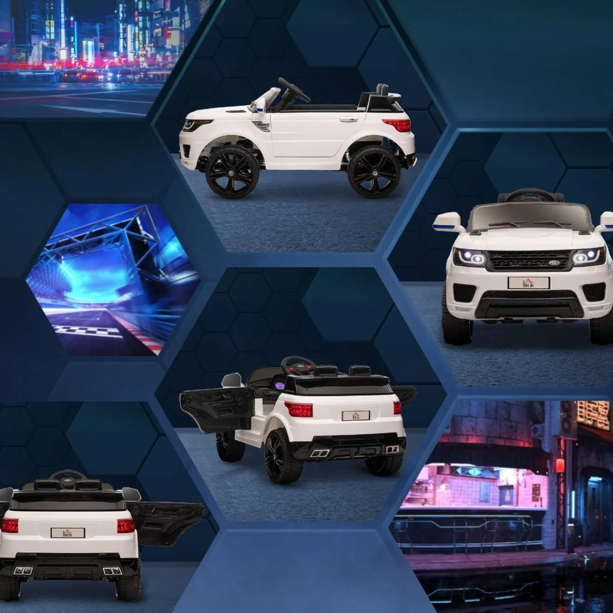 - Coche eléctrico SUV blanco*Homcom