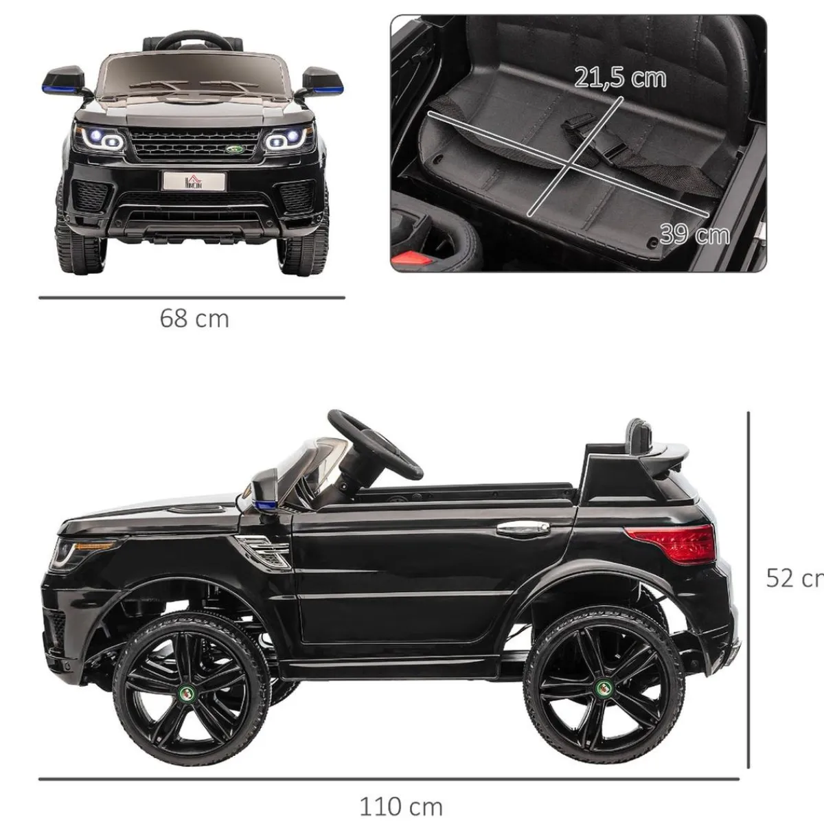 - Coche eléctrico SUV negro*Homcom Discount