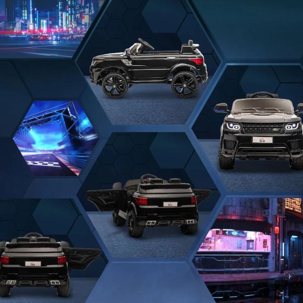 - Coche eléctrico SUV negro*Homcom Discount