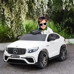 Online - Coche infantil eléctrico - Mercedes Benz AMG blanco Vehículos De Batería O A Pedales