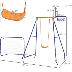 Homcom - Columpio infantil con portería y canasta*Outsunny