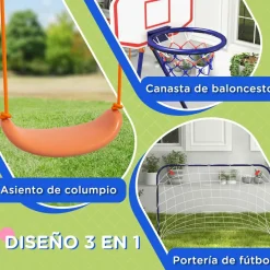 Homcom - Columpio infantil con portería y canasta*Outsunny