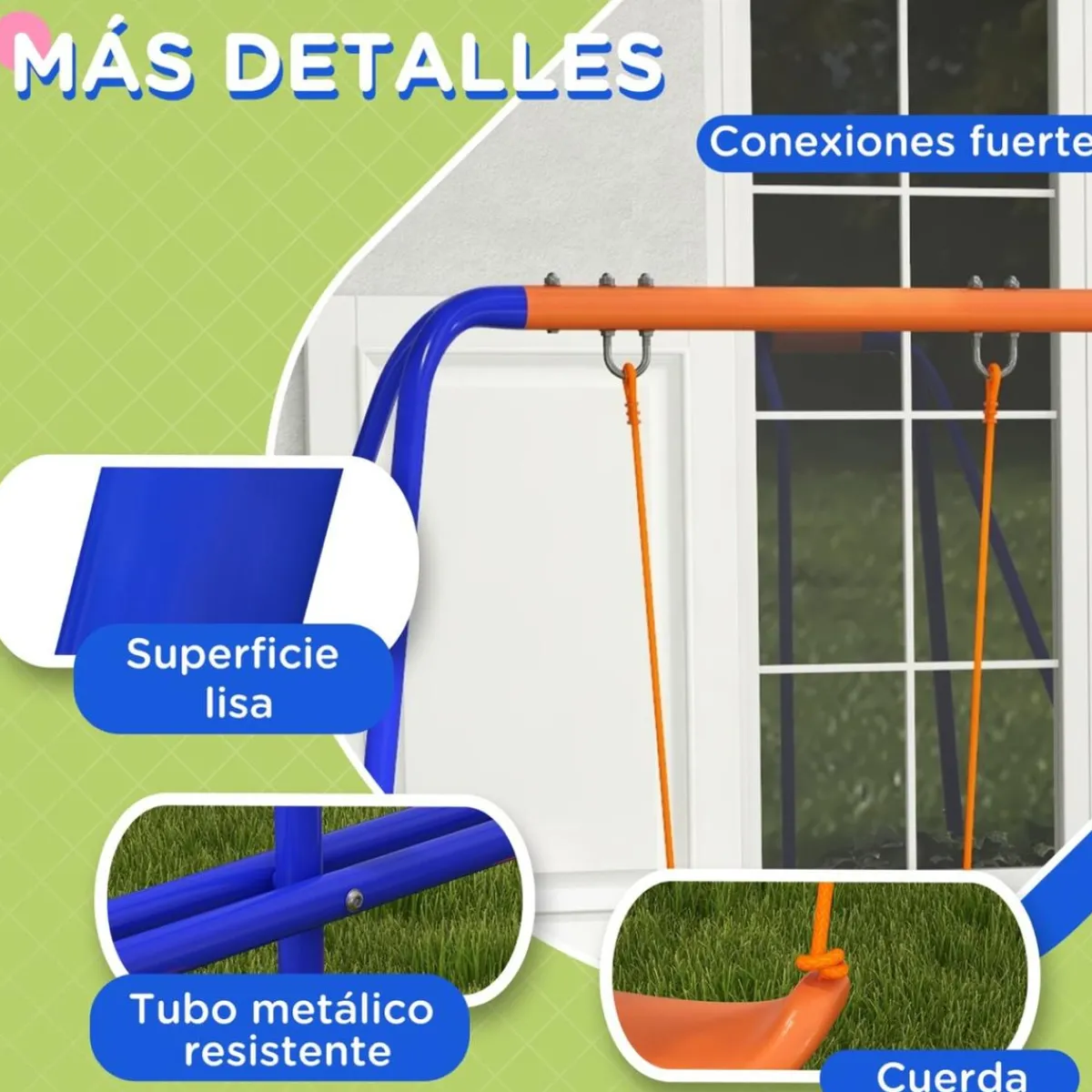 Clearance Homcom - Columpio infantil triple con tobogán Columpios