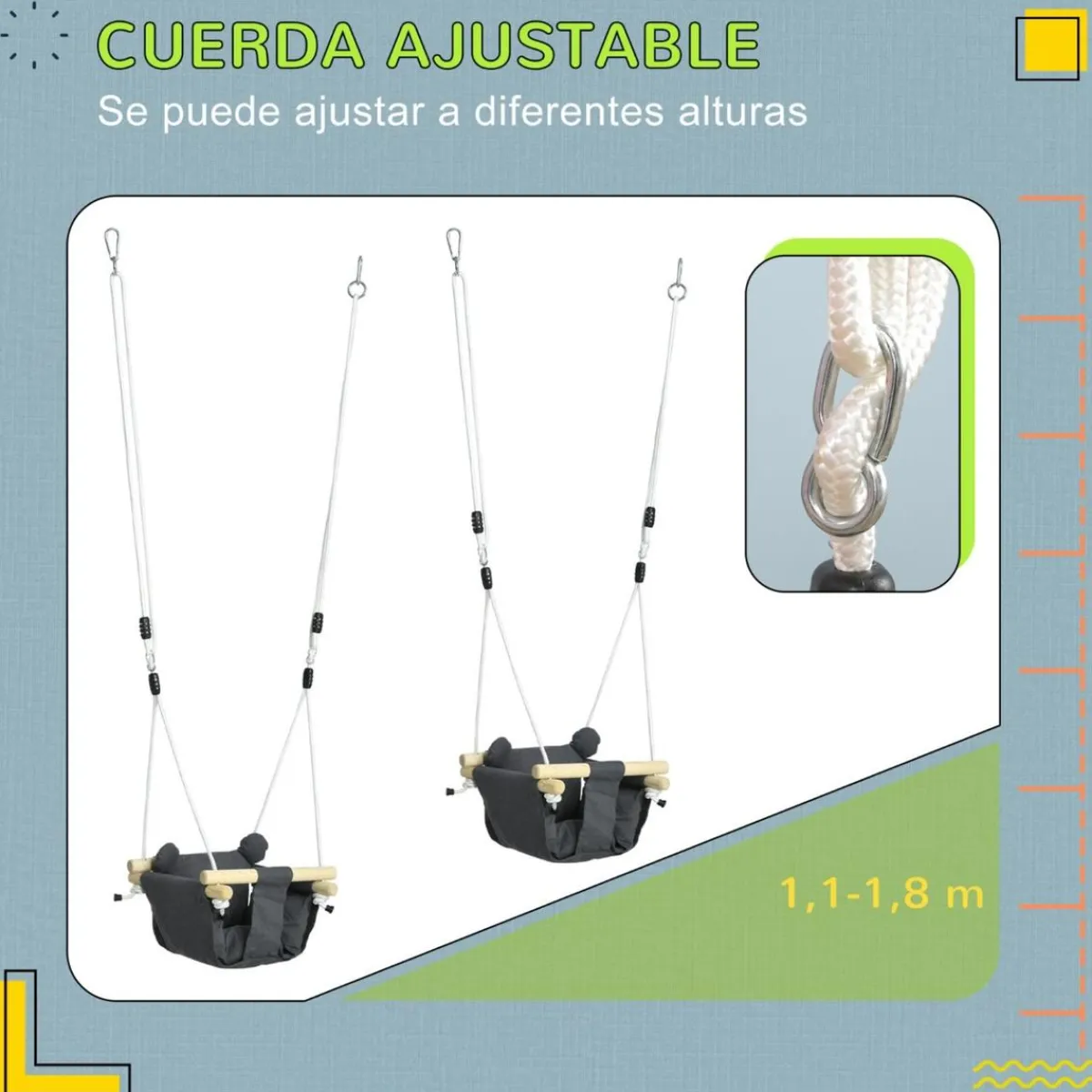 - Columpio para bebés con altura ajustable*Homcom Discount